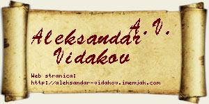Aleksandar Vidakov vizit kartica